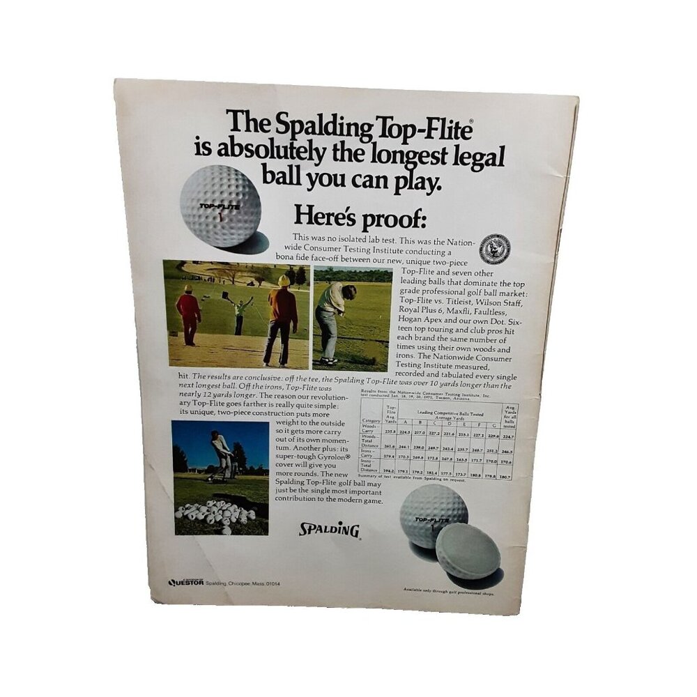 1972 Spalding Top Flite Golf Balls Original Print ad 70s